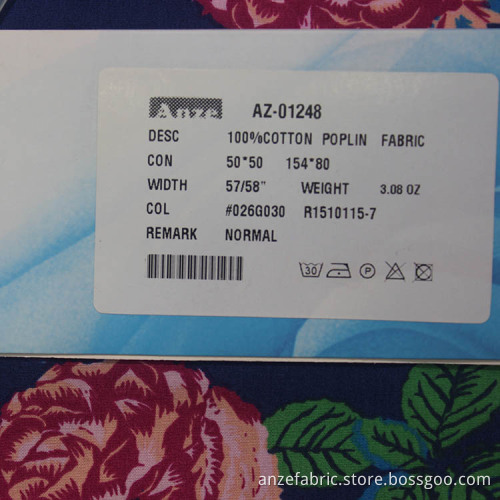 Wholesale Cotton Printed Woven Chambray Poplin Fabric